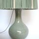 Large ceramic lamp with wire shade