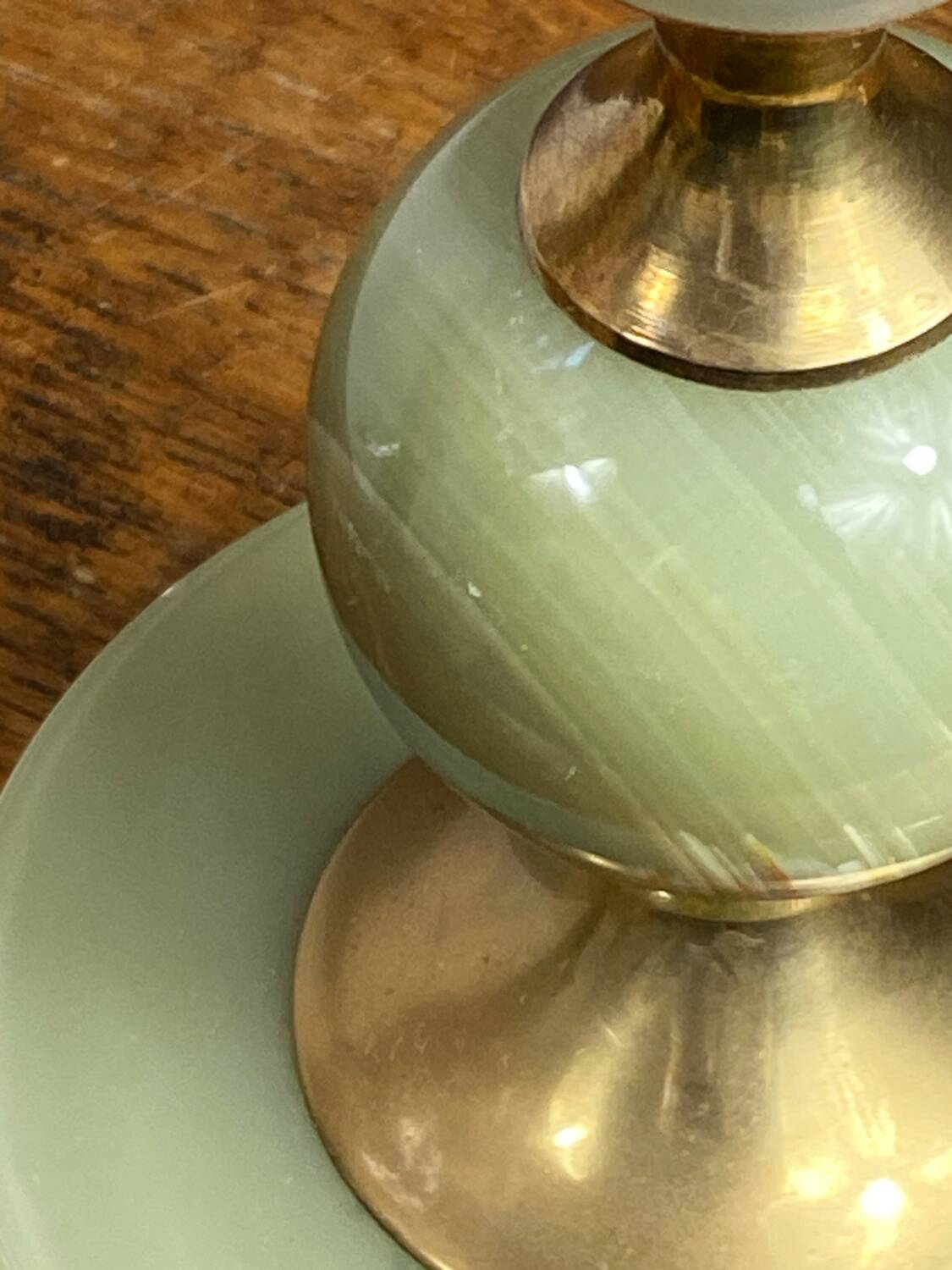 Onyx and brass lamp