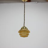 Suspensions en verre et laiton Art Déco, 1930