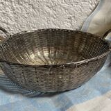 Antique silver metal wire basket