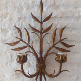 Floral applique in 1950s gold metal