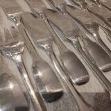 12 fish cutlery sets 24p silver plated metal goldsmith Francia uni-flat