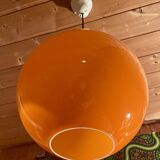 Orange ball chandelier, vintage pendant light, from the 70s