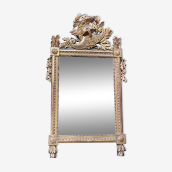 Louis XVI mirror in gilded carved wood, eighteenth century