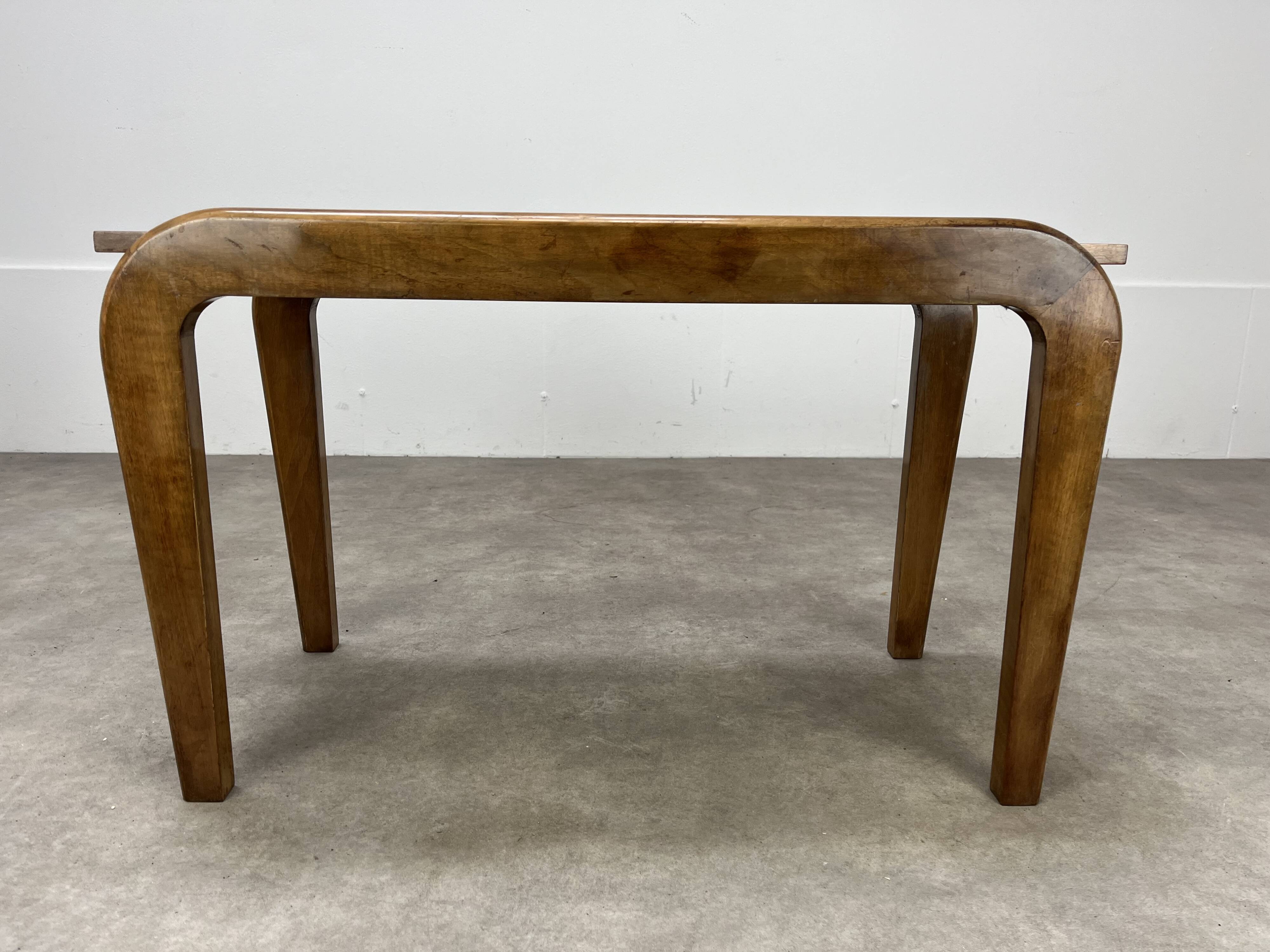 1950s modernist side table, wood, vintage