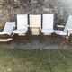 Set of 4 chairs and two reclining chairs in teak 1970