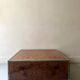 Square coffee table in metal and elm burl in the style of Willy Rizzo, 1970