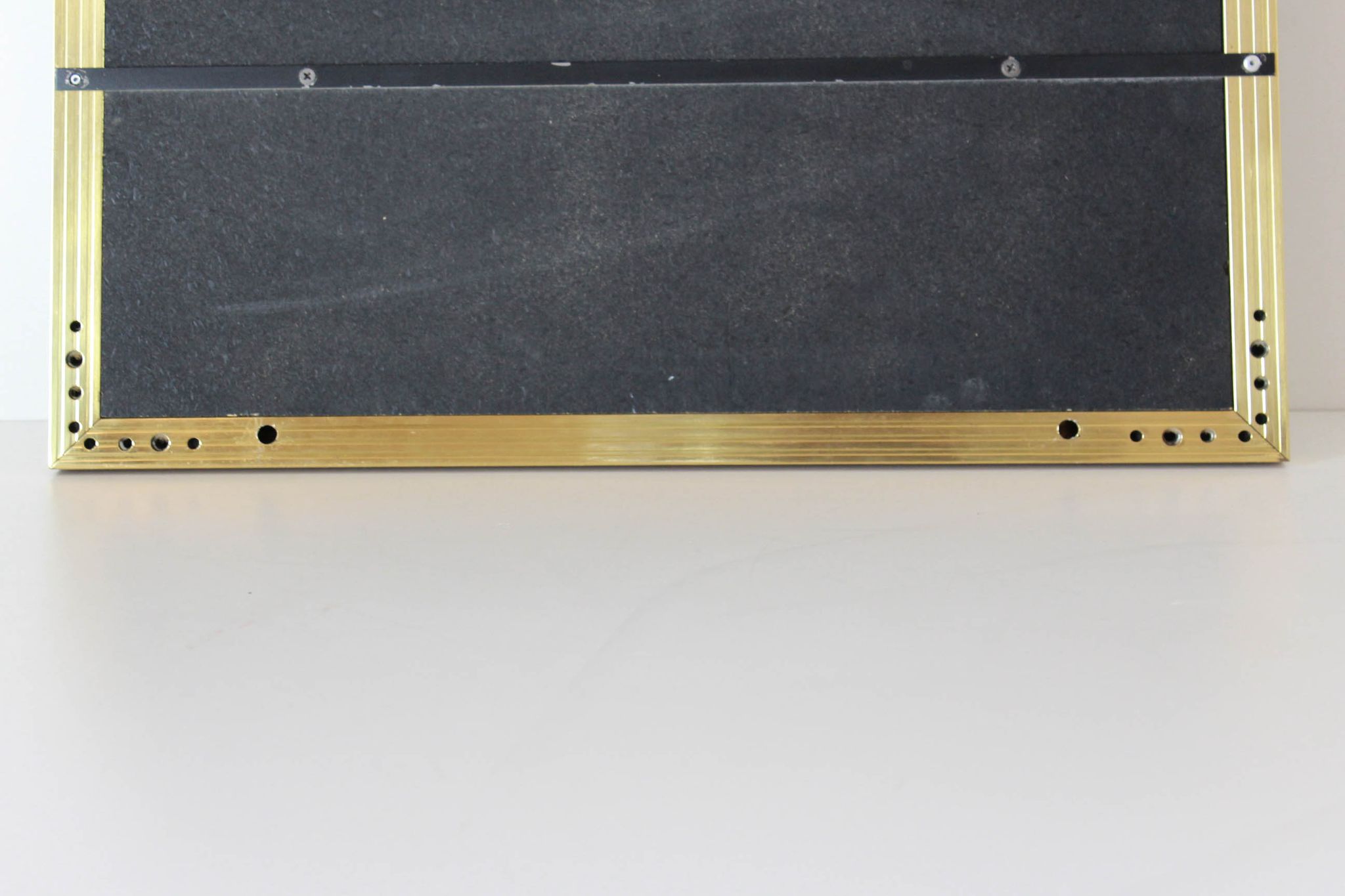 1970s vintage mirror with goldenrod frame