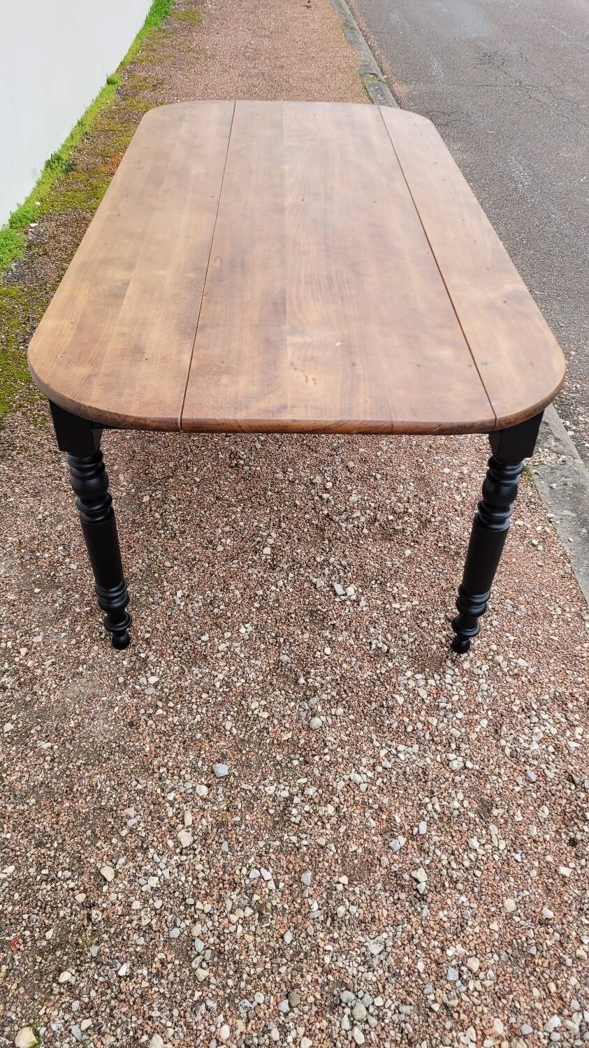 Louis Philippe style oval patinated bistro farm table - 1m90