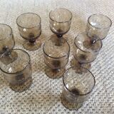 Series of 8 walking glasses