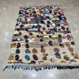 Tapis multicolor en tissu boucherouite 131x197cm