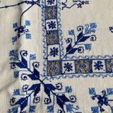 Vintage embroidered tea tablecloth