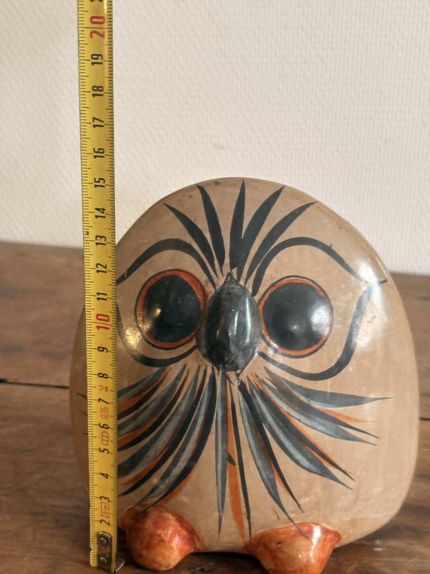 Sculpture Owl Ceramic Polished Tonala Jalisco Mexico Hech