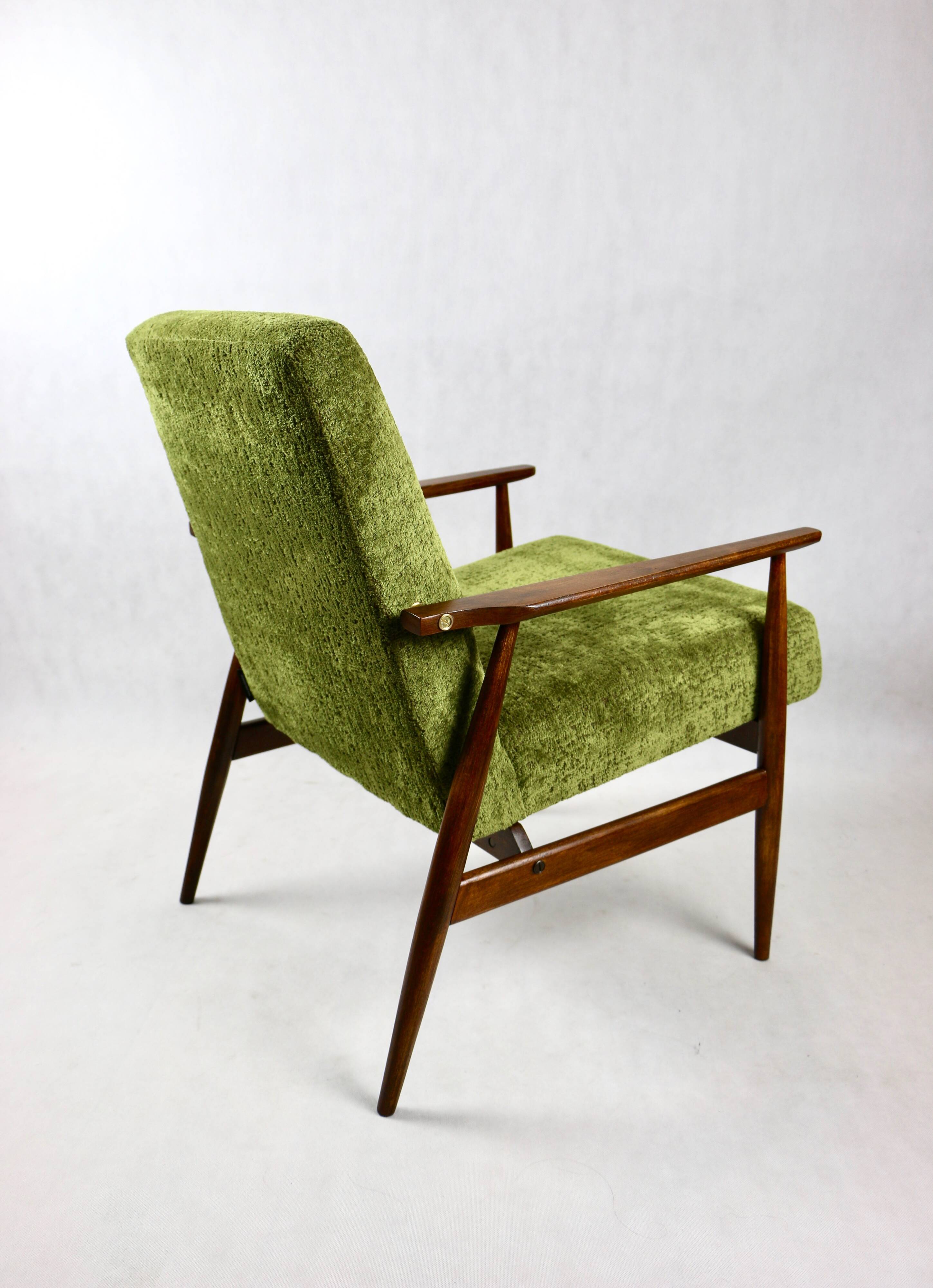 Vintage Green Olive Fox Easy Chair, 1970s