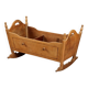 Antique cradle made of fruitwood and maple, Italy, 20th century