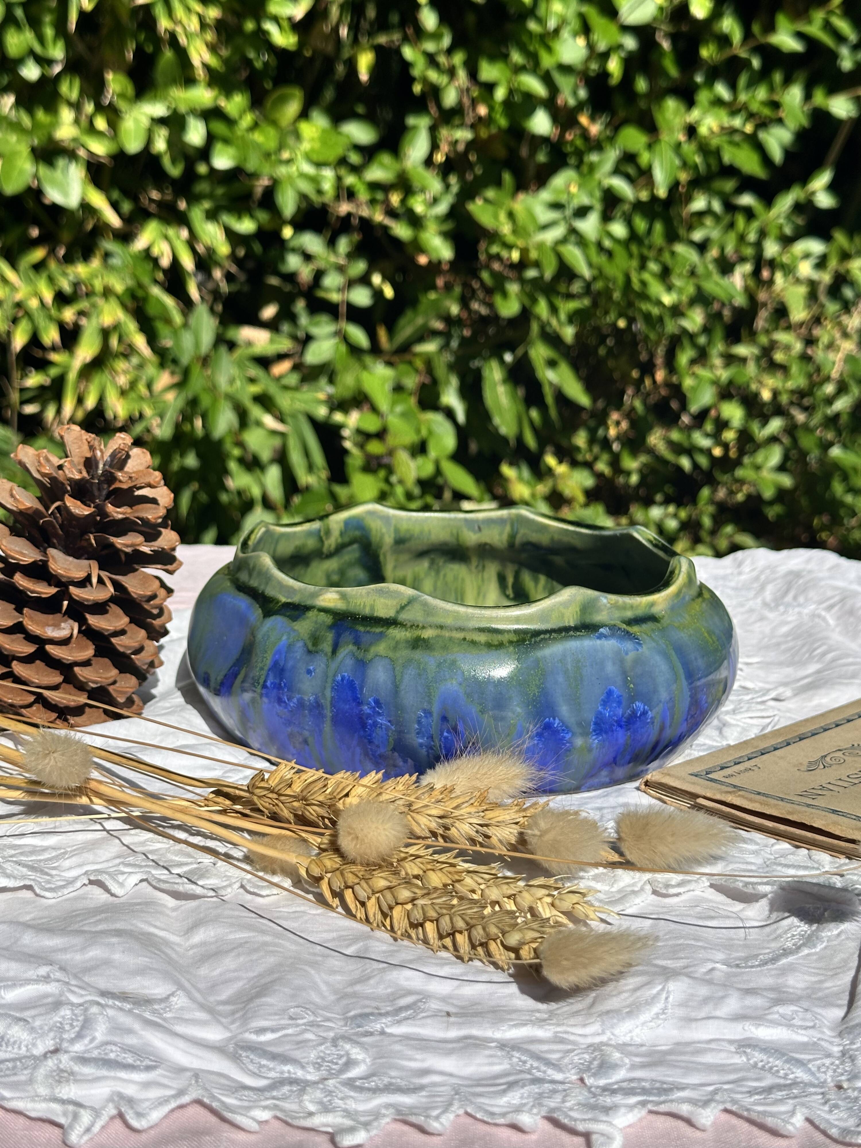 Gilbert metenier signed ceramic bowl // french art deco