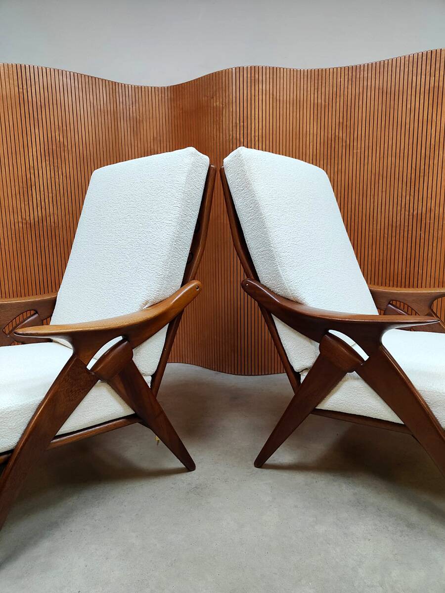 Vintage Dutch design armchairs de Ster Gelderland 'de Knoop'