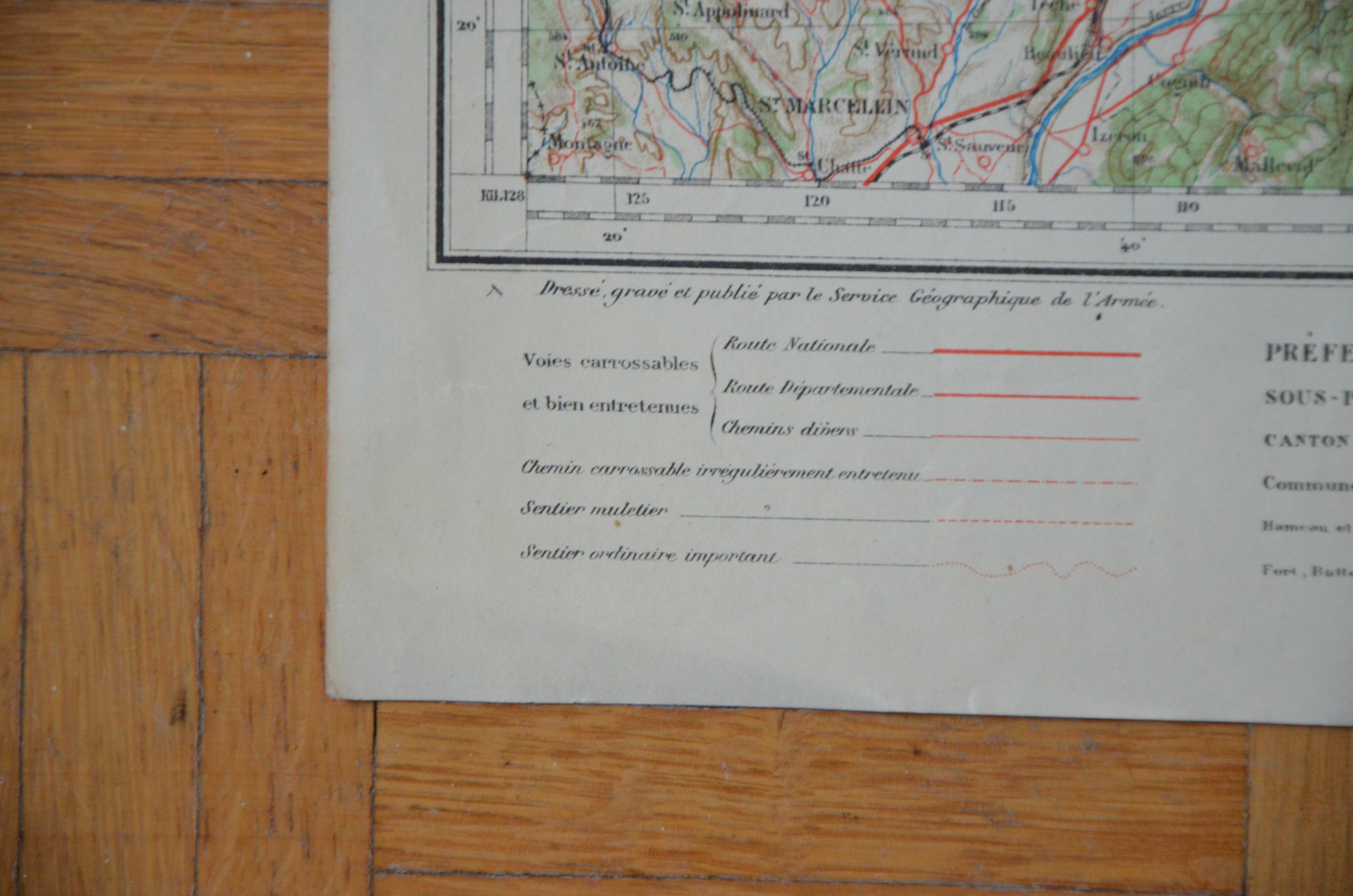 Carte vintage de Grenoble