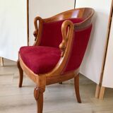 Empire-style armchair with swan necks