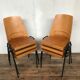 Series of 6 vintage chairs Baumann in beech design year 1950 1960