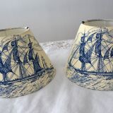 Set of 2 lampshades, toile jouy deco Marine