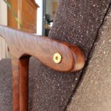 Vintage armchair chocolate granola mid-century modern design 1960