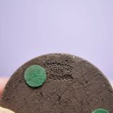 set x2 brown & red stoneware candlestick