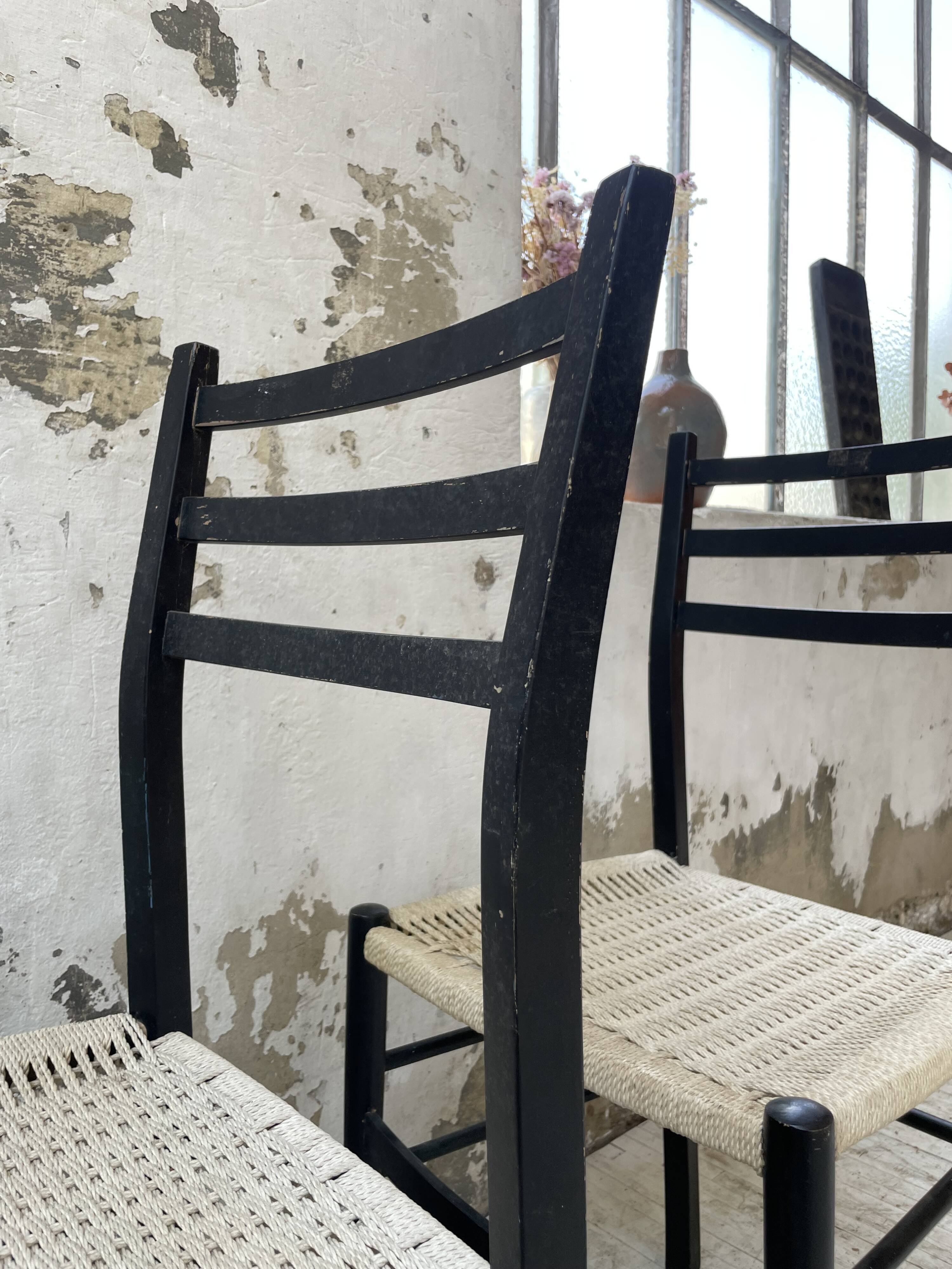 Black Italian rope chairs