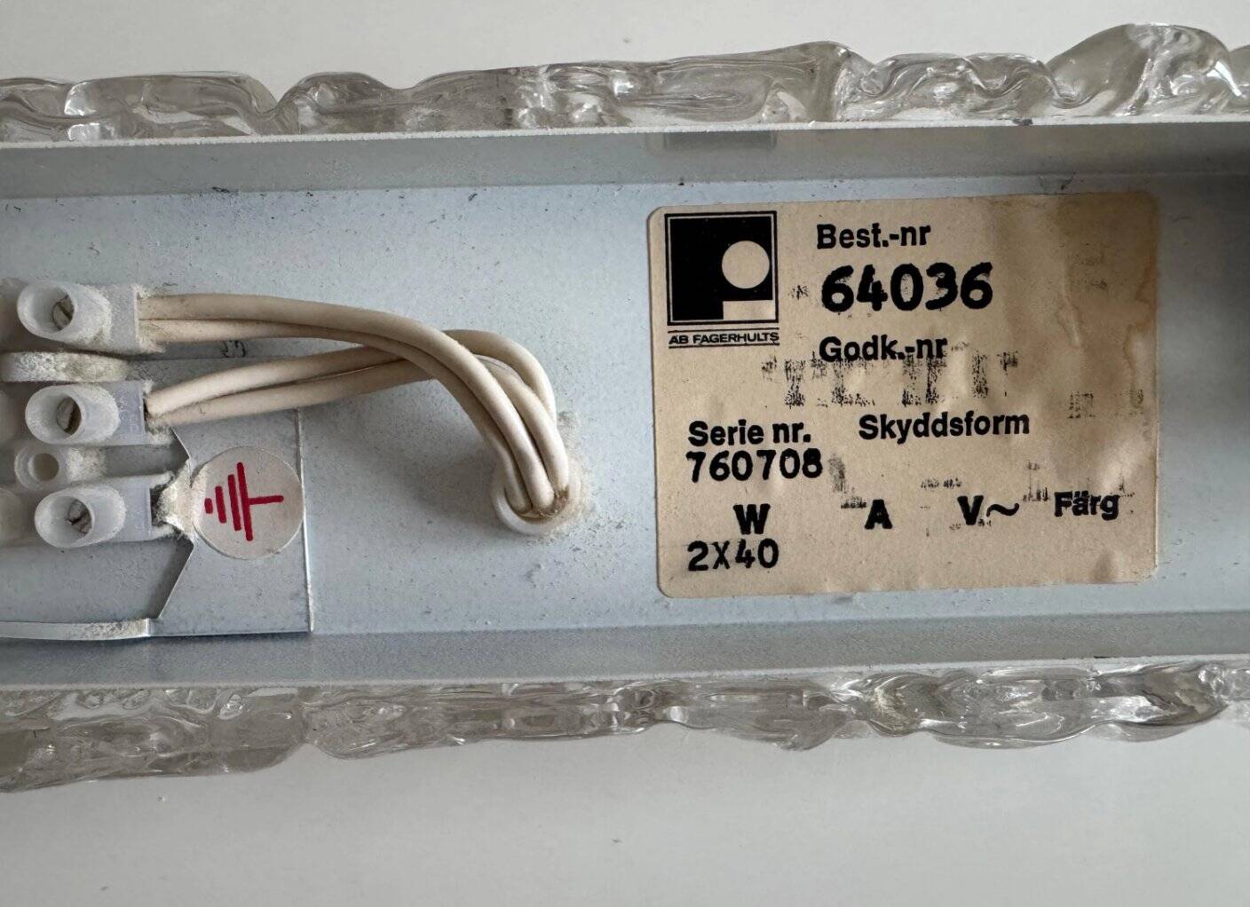 Vintage crystal wall sconce by Gert Nyström, 1960s