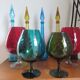 Italy glass vase in turquoise green 70s