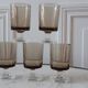 Set of 5 small glasses in smoked glass Made in France 70s