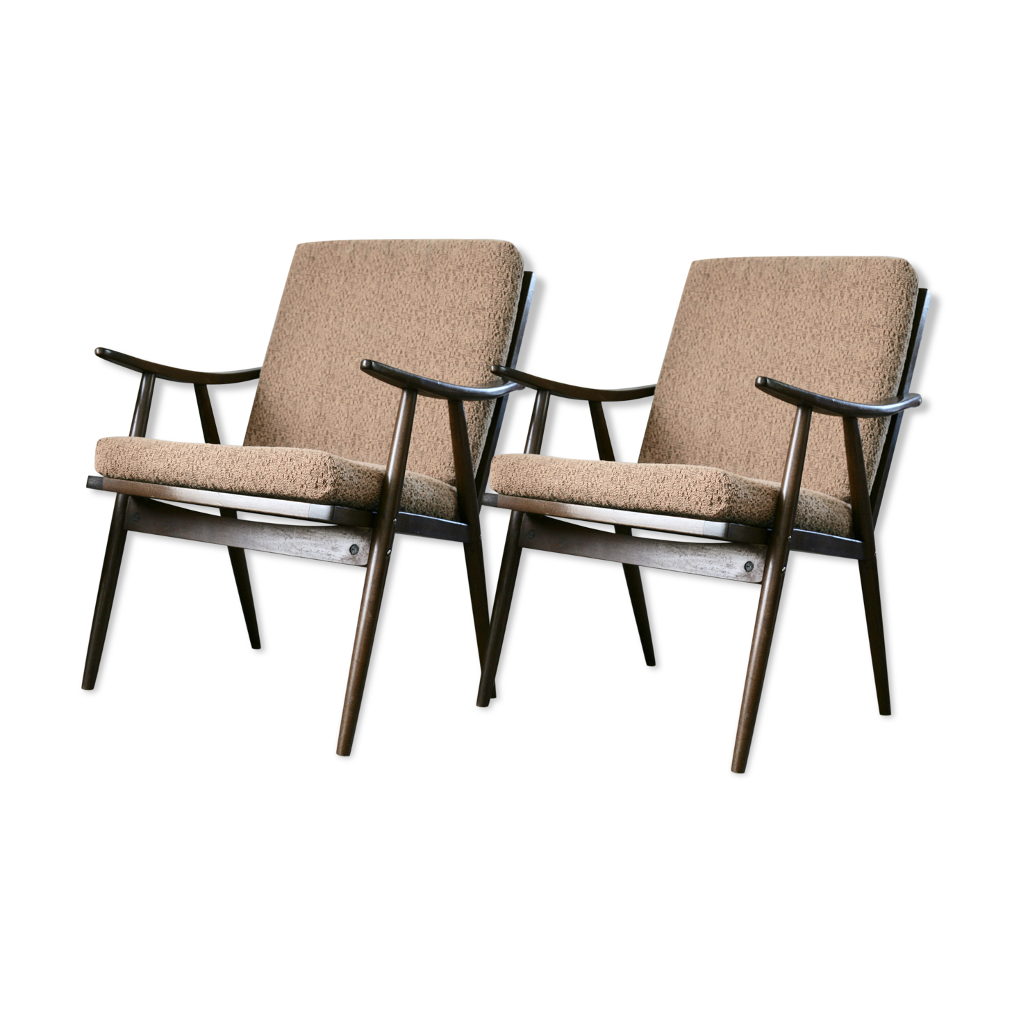 Pair of Boomerang armchairs, Thonet edition, circa 1960