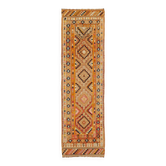 Turkish Handwoven Vintage Herki Kilim 97 cm x 307 cm