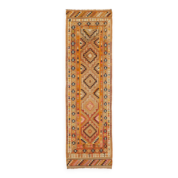 Turkish Handwoven Vintage Herki Kilim 97 cm x 307 cm