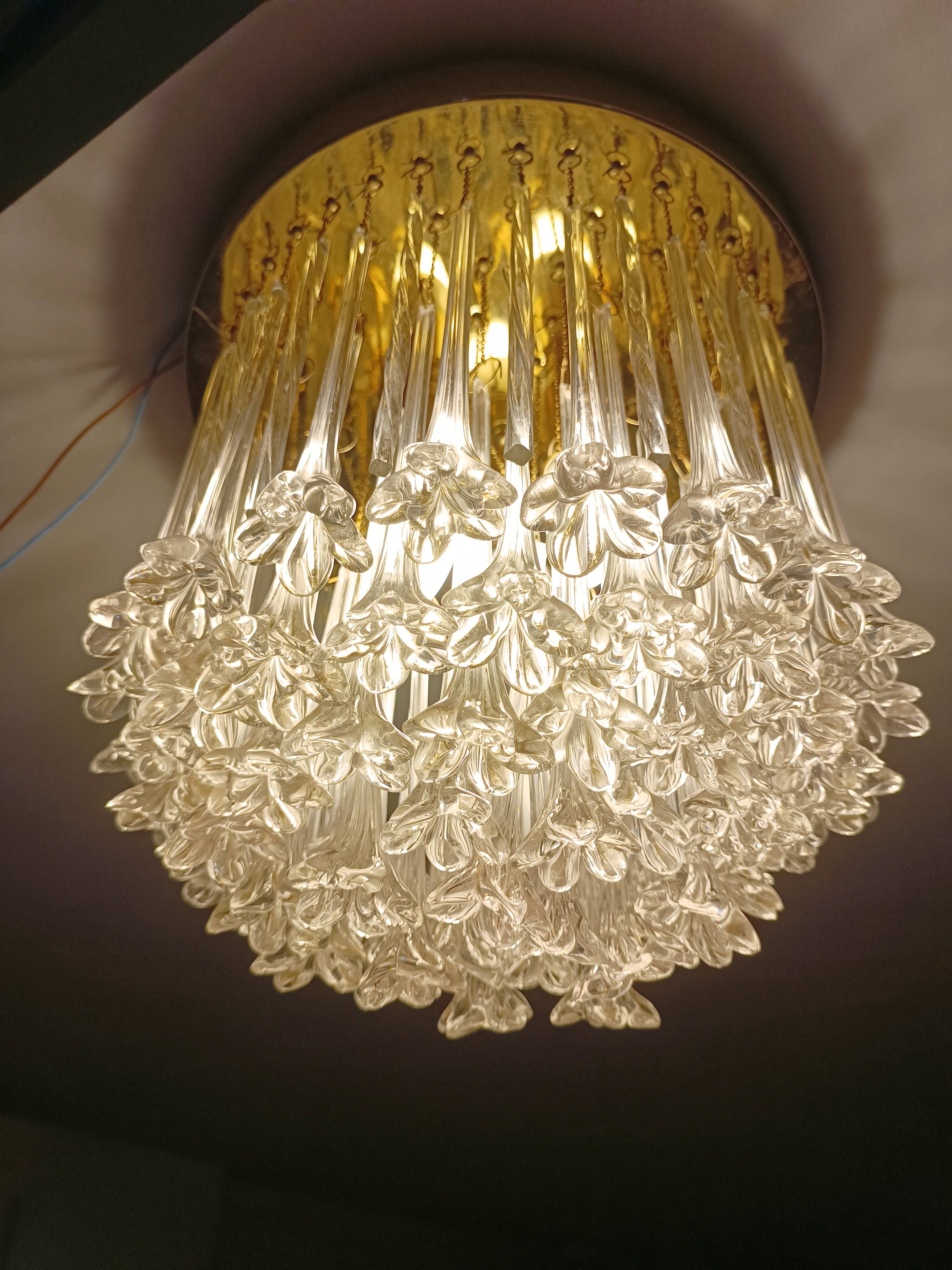 Murano glass chandelier by Venini 1960s