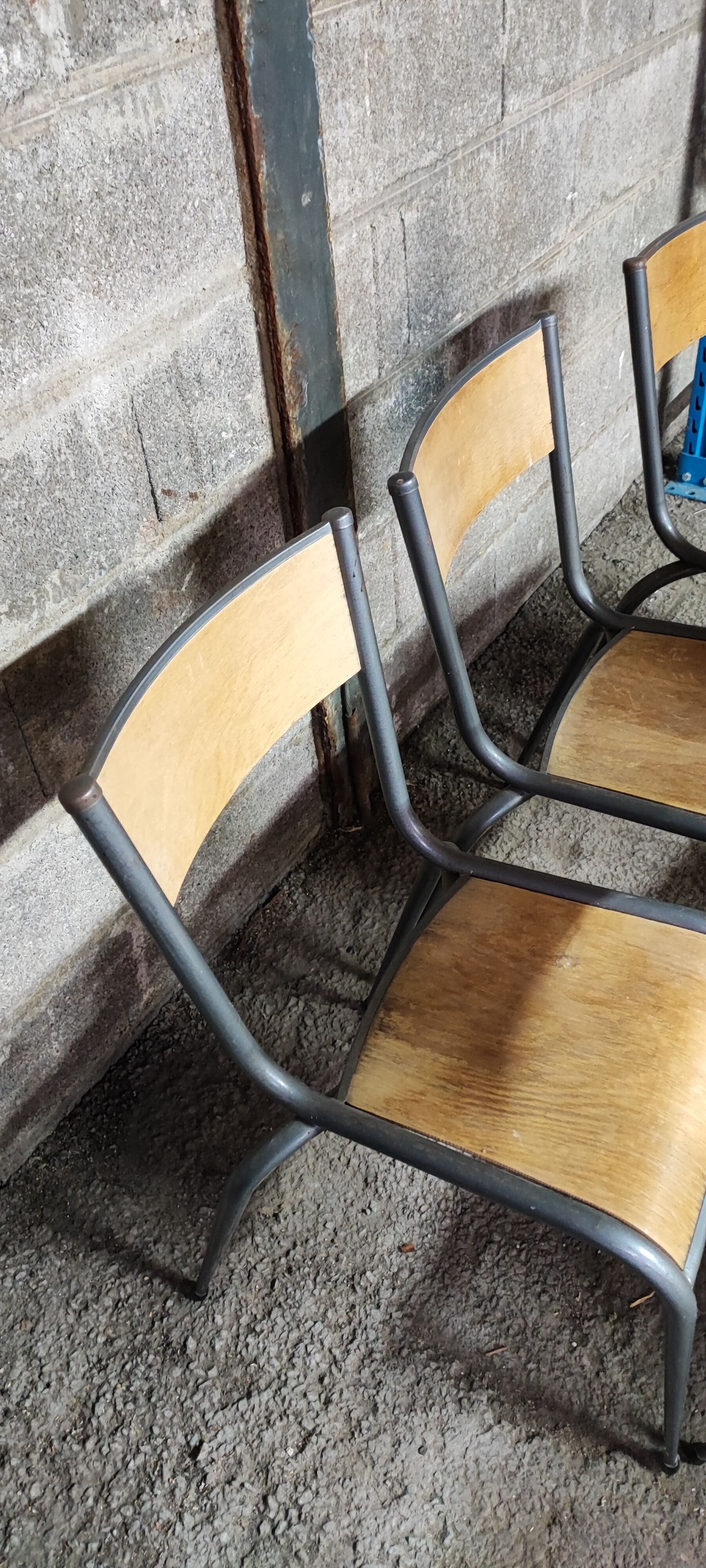 Six Mullca School Chairs 510 feet tapered