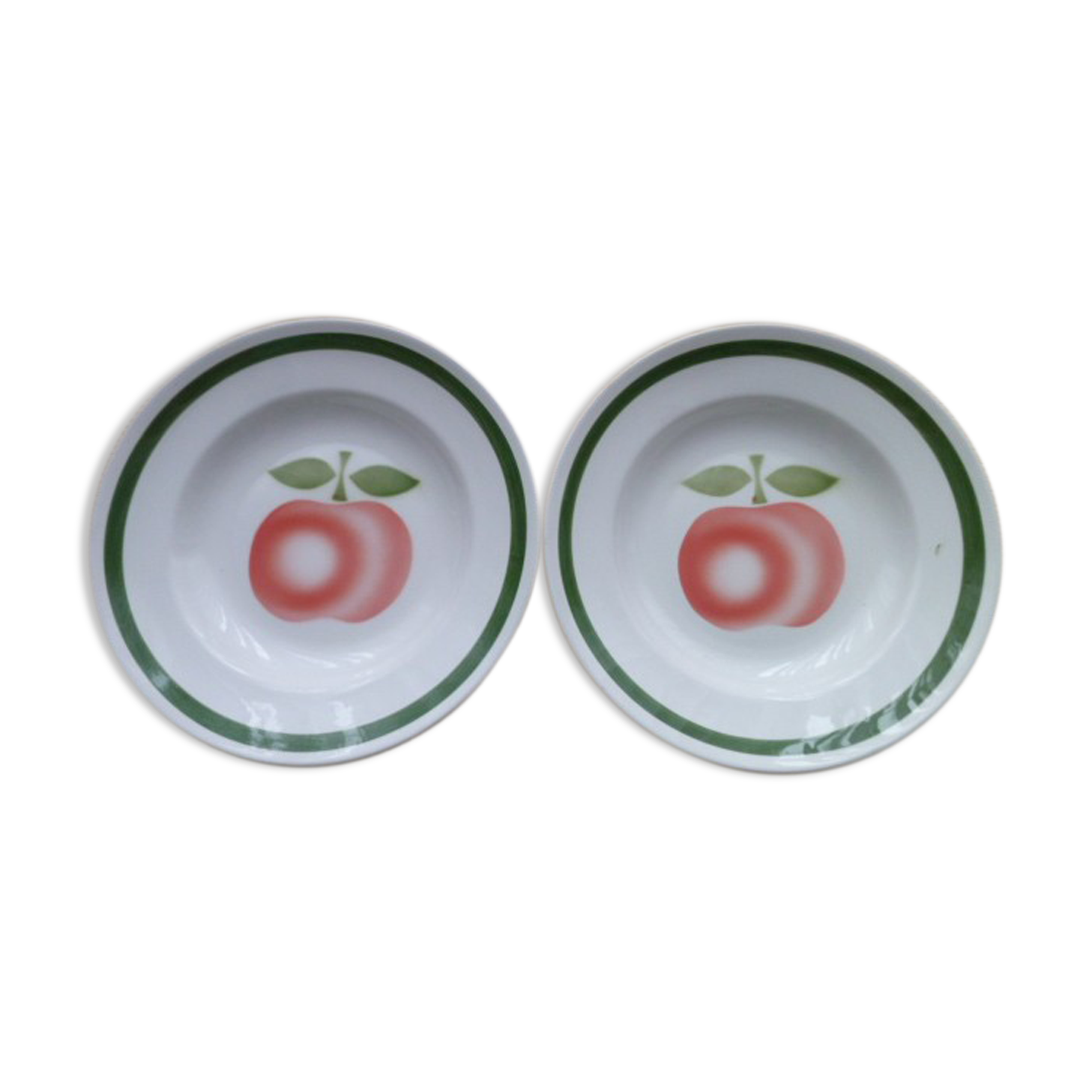 Set of 2 hollow plates Moulin des Loups Apple pattern