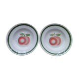 Set of 2 hollow plates Moulin des Loups Apple pattern