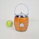 Vintage Wooden Barrel Ice Bucket with Ceramic Interior, 1960s