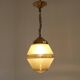 Art Deco ceiling light in yellow and gold glass and brass, France