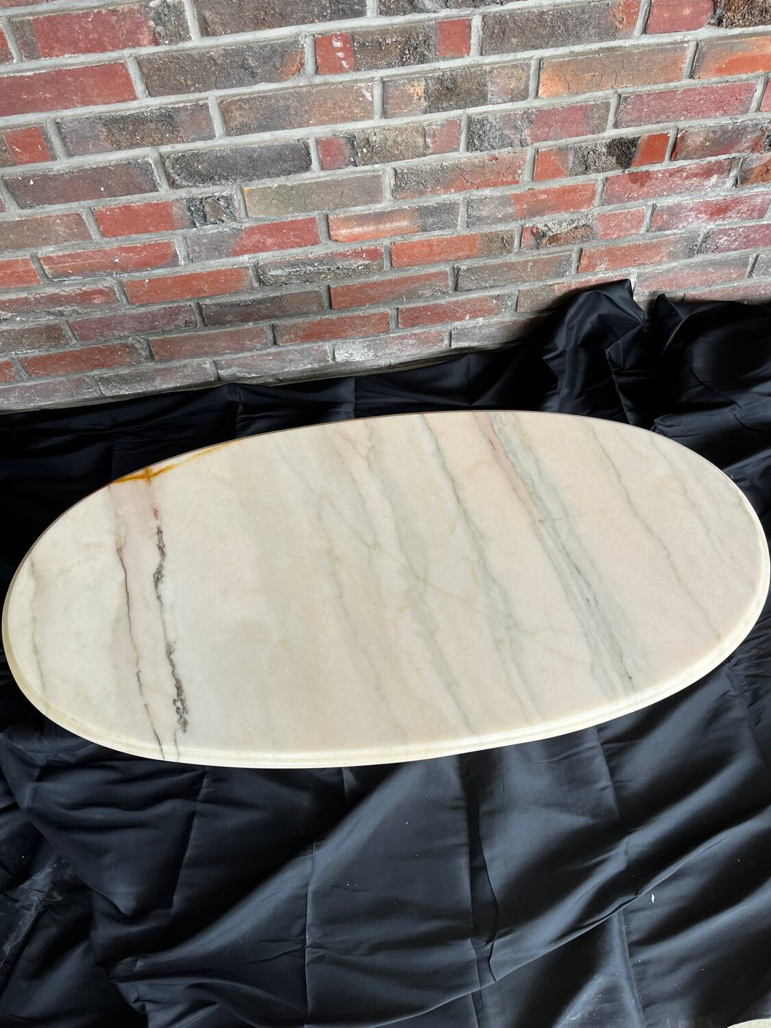 Marble and steel coffee table