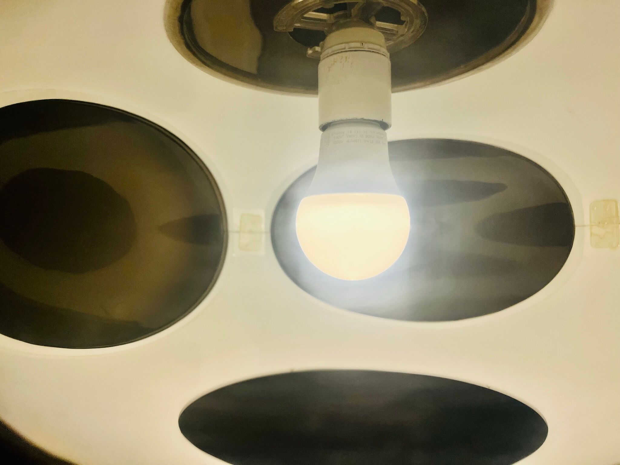 Vintage White Bug Eye - Space Age Pendant - Massive