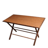 Foldable rattan table