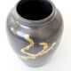 Vintage ceramic vase, black and gold, Japandi style
