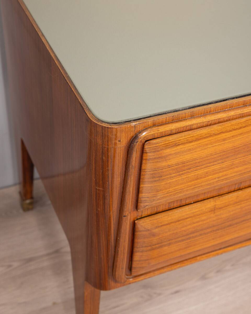 50s vintage sideboard sideboard in wood, brass and glass italian design