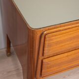50s vintage sideboard sideboard in wood, brass and glass italian design