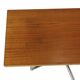 Vintage Coffee Table Side Table Wooden Top Chrome Wheels 90cm