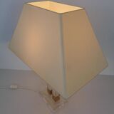 Hollywood Regency Acrylic Glass & Brass Table Lamp, Italy, 1970s