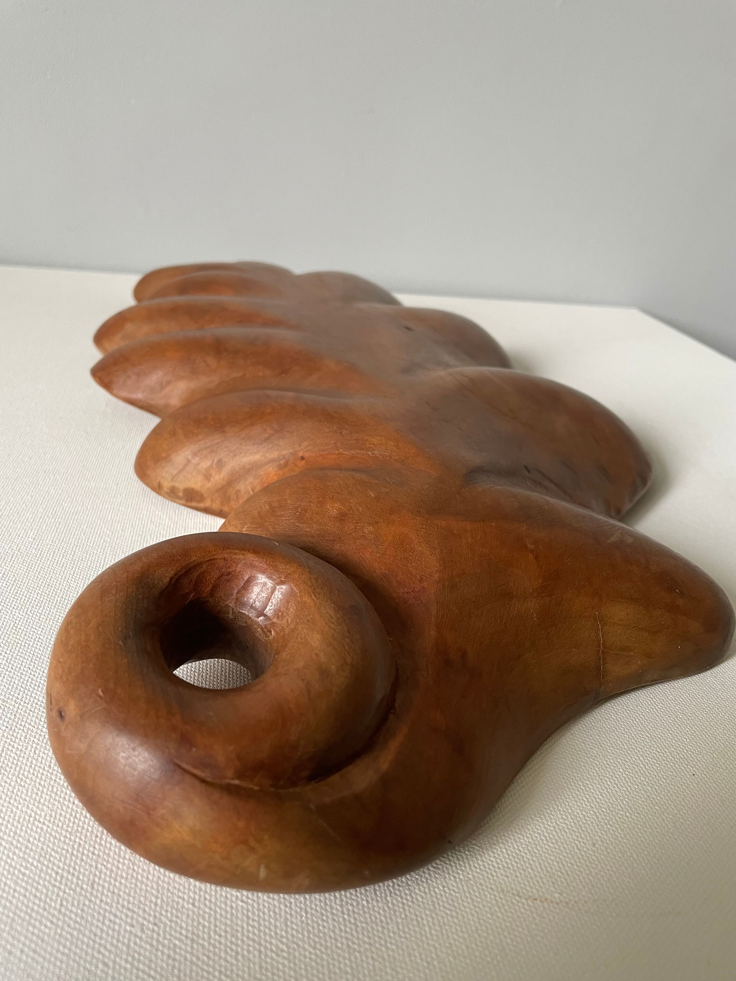 Pocket empty in carved wood 50cm