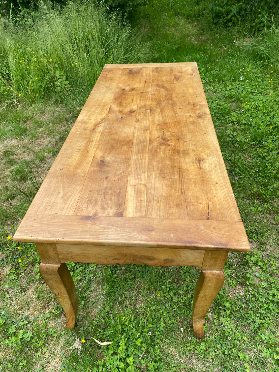Blonde cherry farmhouse table